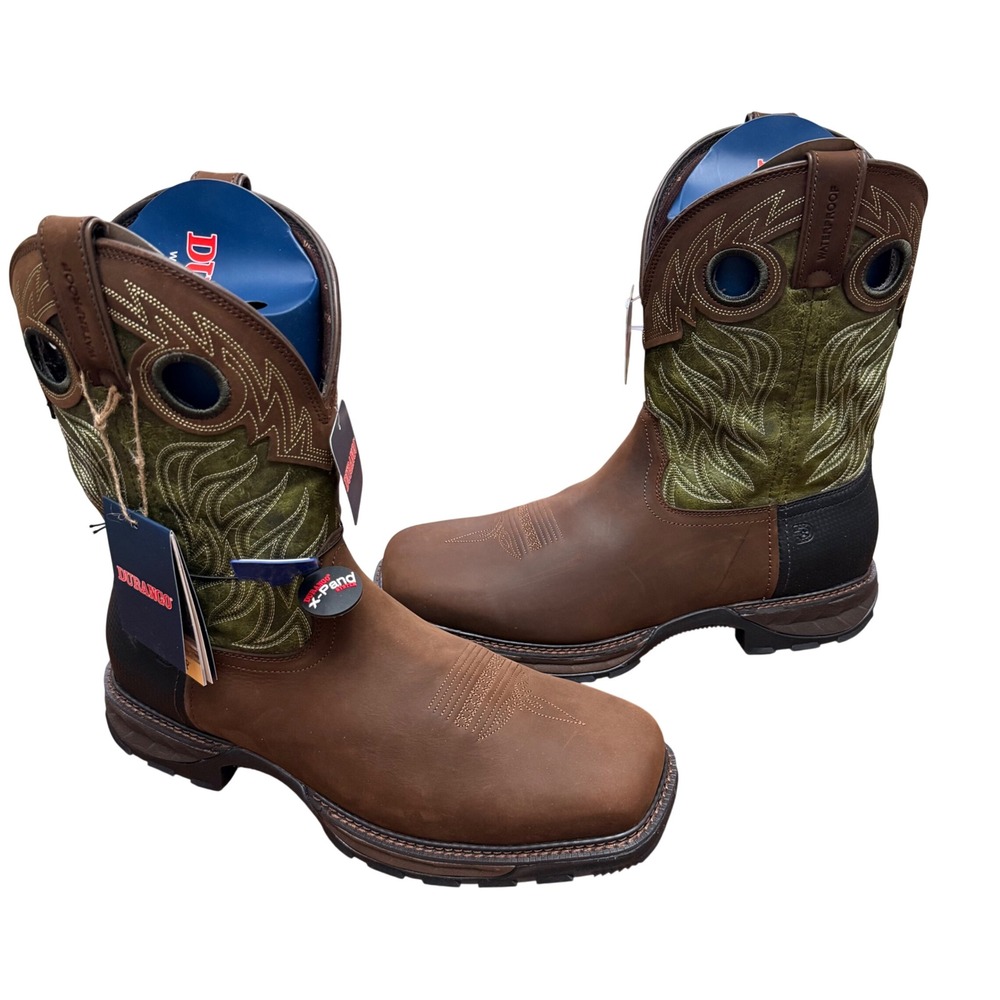 Durango Maverick XP Work Boots Mens 14W Brown Green Waterproof Leather DDB0177